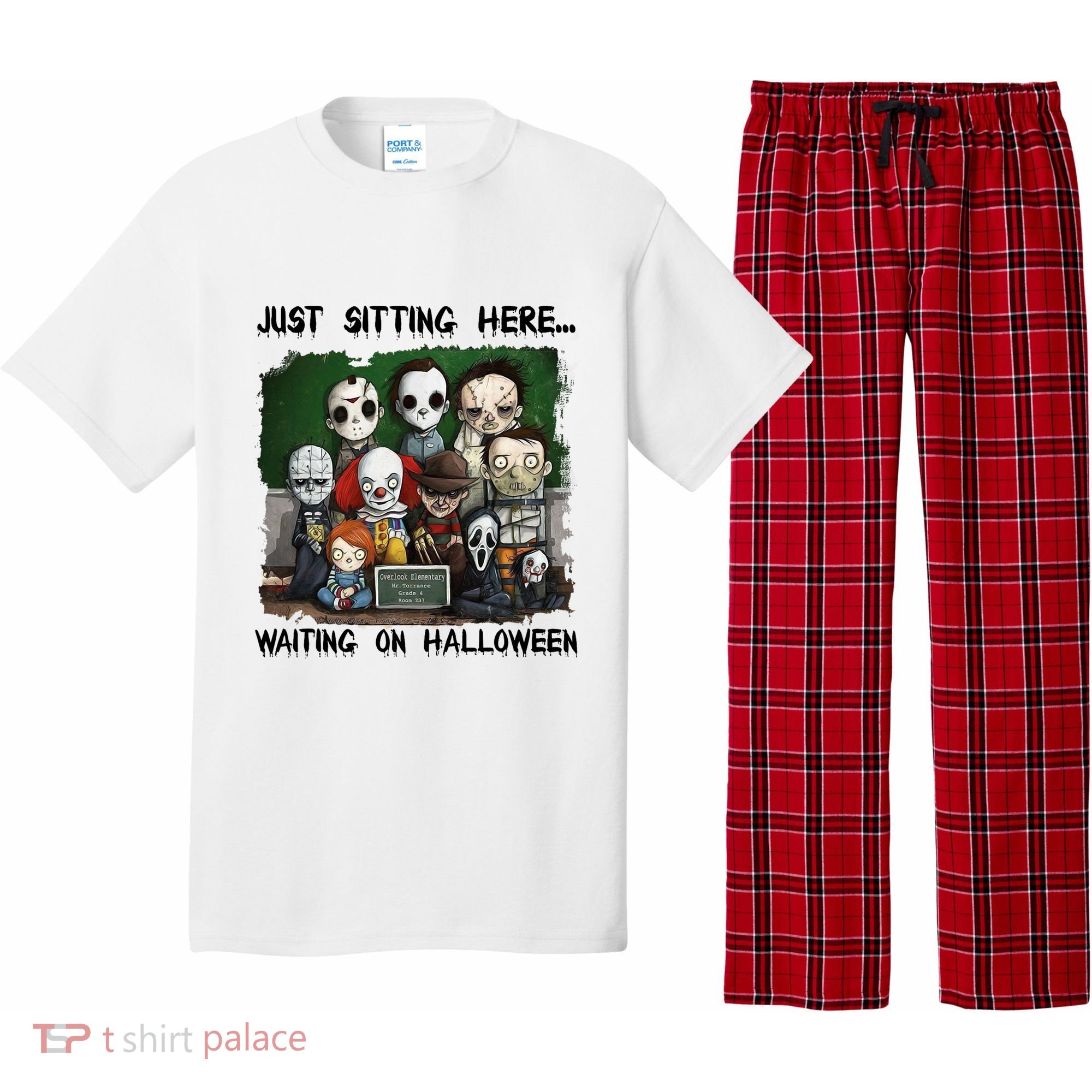 Chibi Horror Movie Just Sitting Here Waiting On Halloween Pajama Set