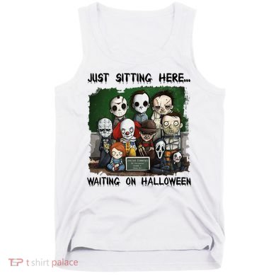 Chibi Horror Movie Just Sitting Here Waiting On Halloween Tank Top