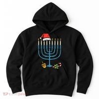 Christmas Hat Menorah Jew Hanukkah Chanukah    Hoodie thumb 0