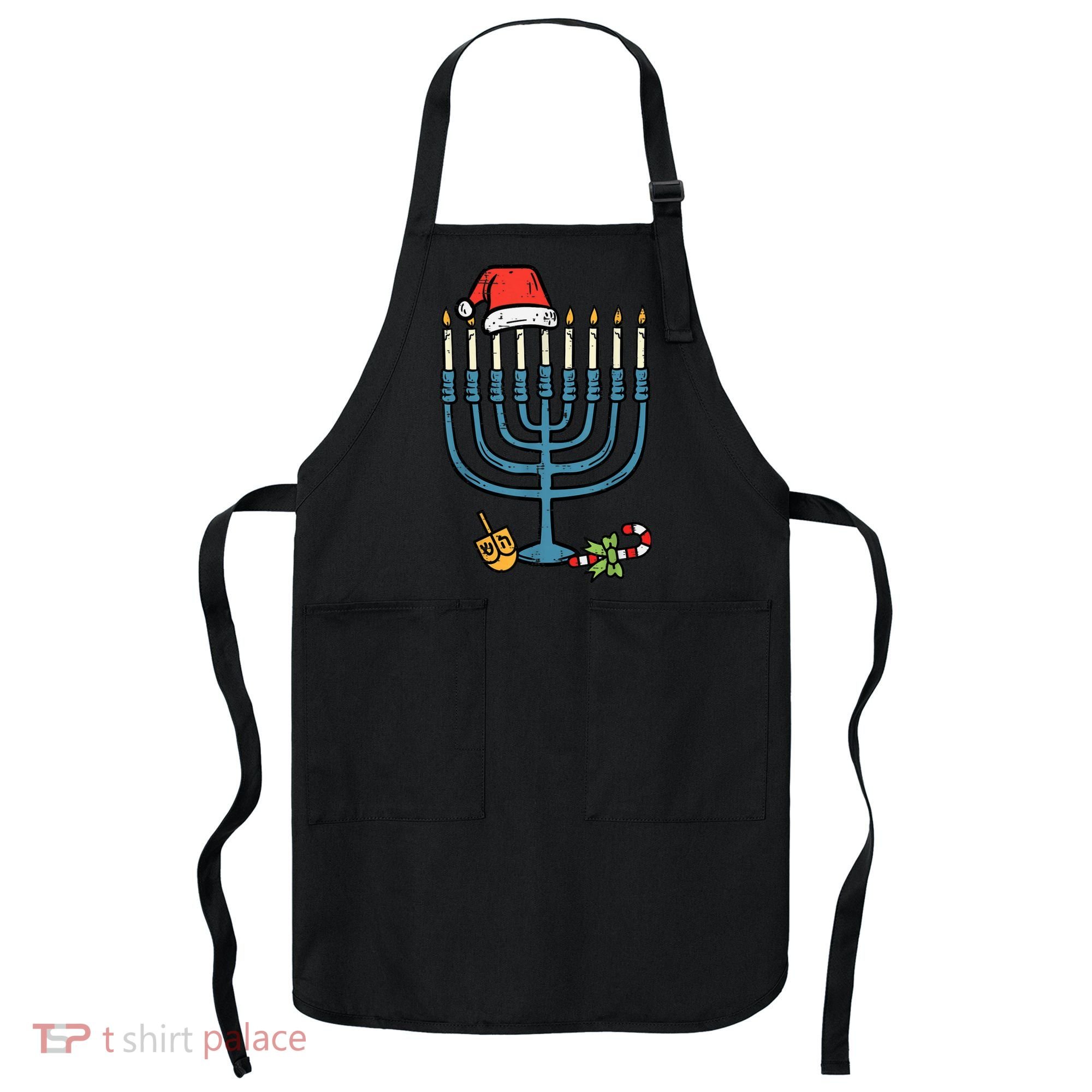 Christmas Hat Menorah Jew Hanukkah Chanukah    Apron