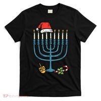Christmas Hat Menorah Jew Hanukkah Chanukah    T-Shirt thumb 0