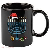 Christmas Hat Menorah Jew Hanukkah Chanukah    11oz C Handle Ceramic Mug thumb 0