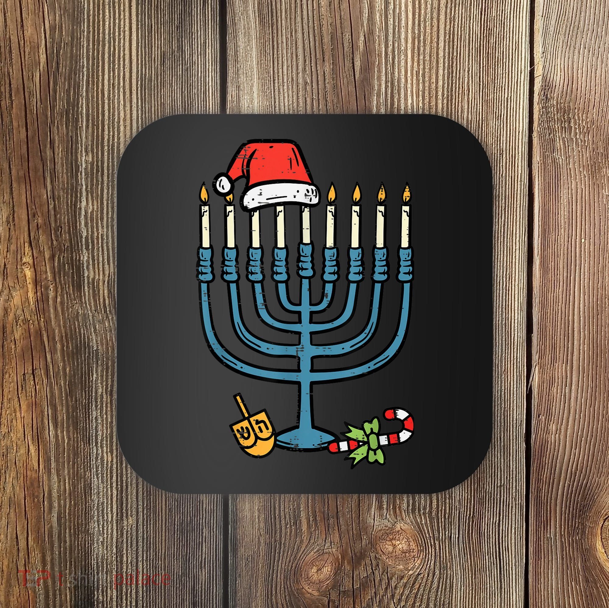 Christmas Hat Menorah Jew Hanukkah Chanukah    Coaster