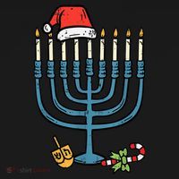 Christmas Hat Menorah Jew Hanukkah Chanukah    Women's Hoodie thumb 2