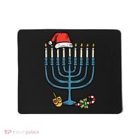 Christmas Hat Menorah Jew Hanukkah Chanukah    Mousepad thumb 0