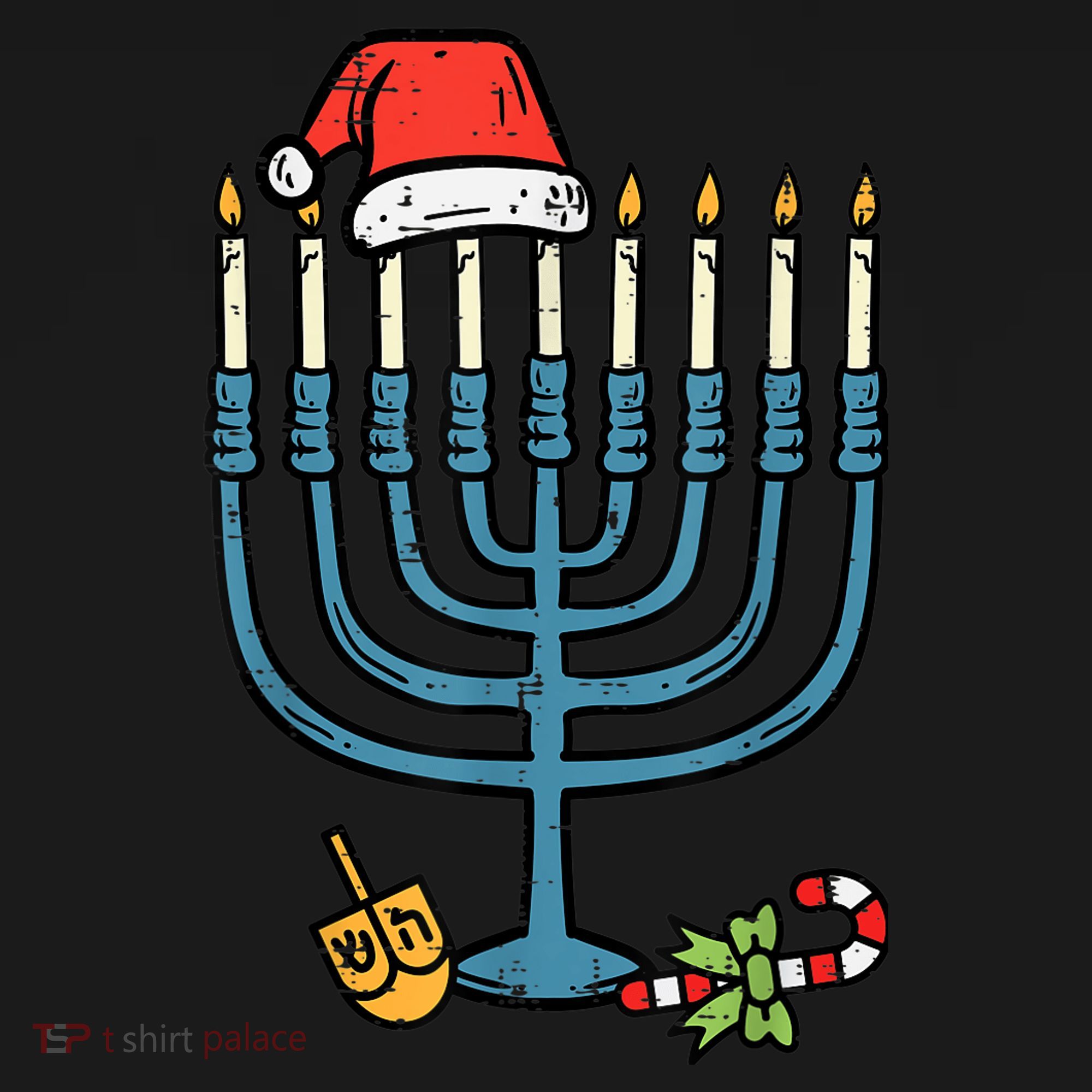 Christmas Hat Menorah Jew Hanukkah Chanukah    Mousepad