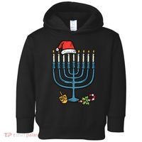 Christmas Hat Menorah Jew Hanukkah Chanukah    Toddler Hoodie thumb 0