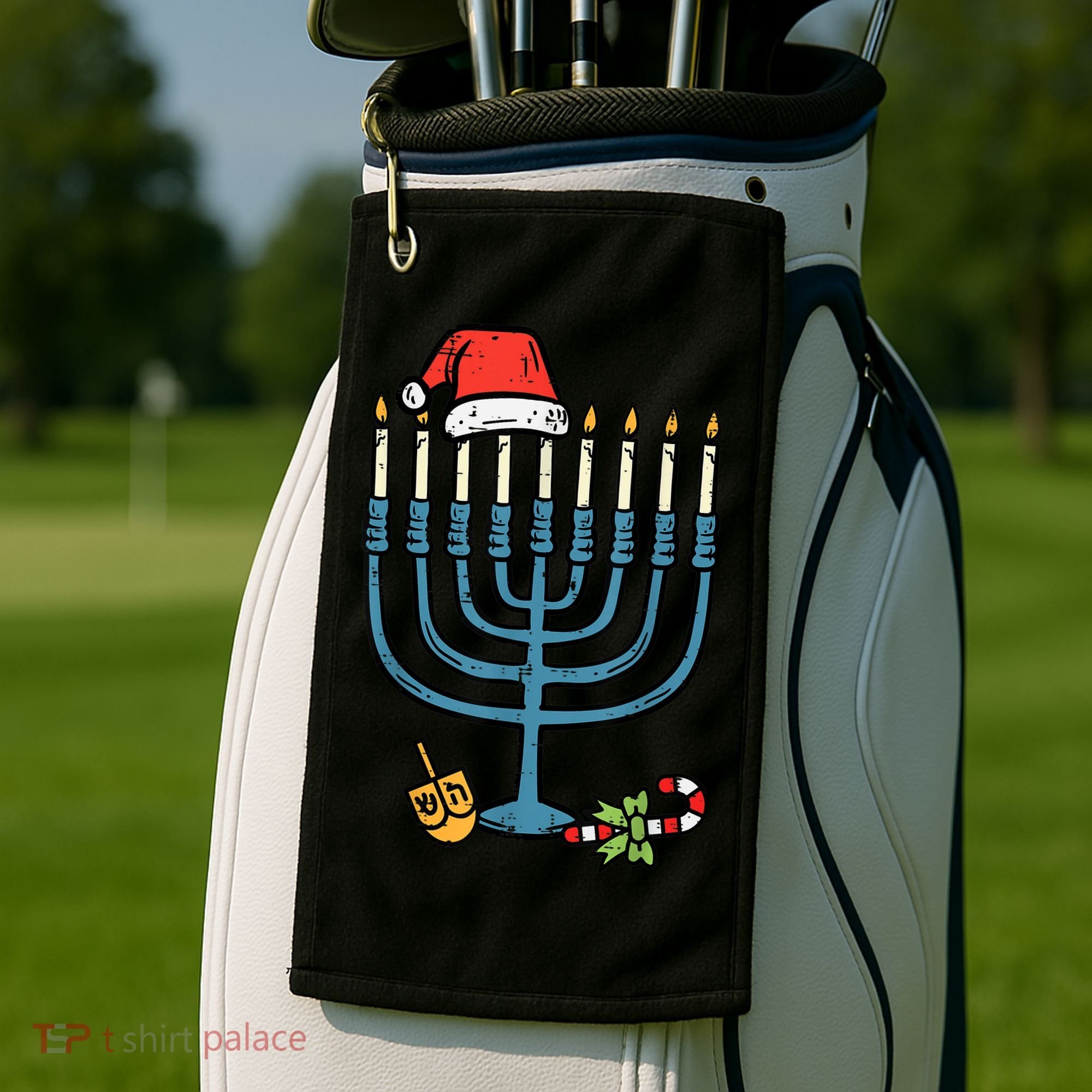 Christmas Hat Menorah Jew Hanukkah Chanukah    Golf Towel