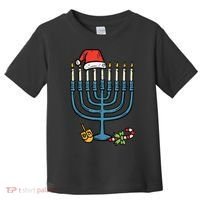 Christmas Hat Menorah Jew Hanukkah Chanukah    Toddler T-Shirt thumb 0