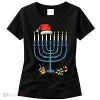 Christmas Hat Menorah Jew Hanukkah Chanukah    Women's T-Shirt thumb 0
