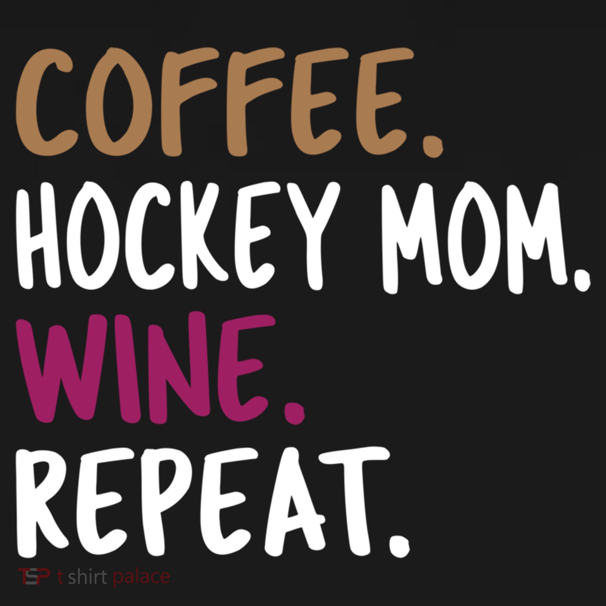 Coffee Hockey Mom Wine Repeat Cool Gift USA-Made Doggie Bandana