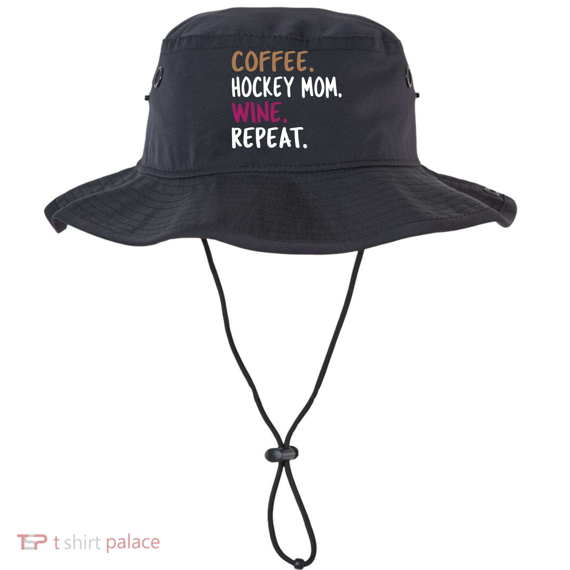 Coffee Hockey Mom Wine Repeat Cool Gift Bucket Hat