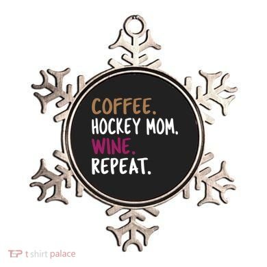 Coffee Hockey Mom Wine Repeat Cool Gift Ornament