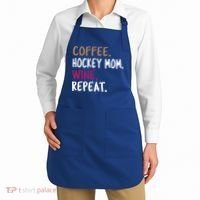Coffee Hockey Mom Wine Repeat Cool Gift Apron thumb 2