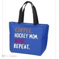 Coffee Hockey Mom Wine Repeat Cool Gift Tote Bag thumb 3