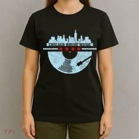 Chicago House Music Vintage Vinyl Dj Raver Flag Skyline Gift T-Shirt thumb 4