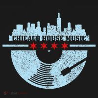Chicago House Music Vintage Vinyl Dj Raver Flag Skyline Gift T-Shirt thumb 7
