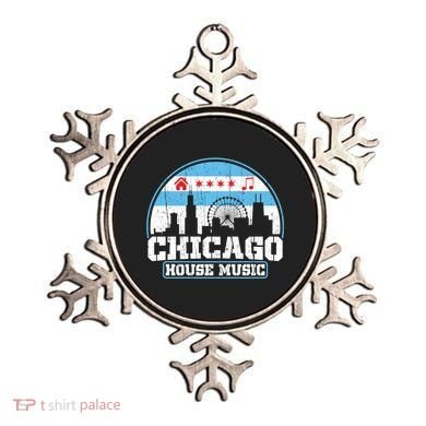 Chicago House Music Vintage Skyline Dj Gift Ornament