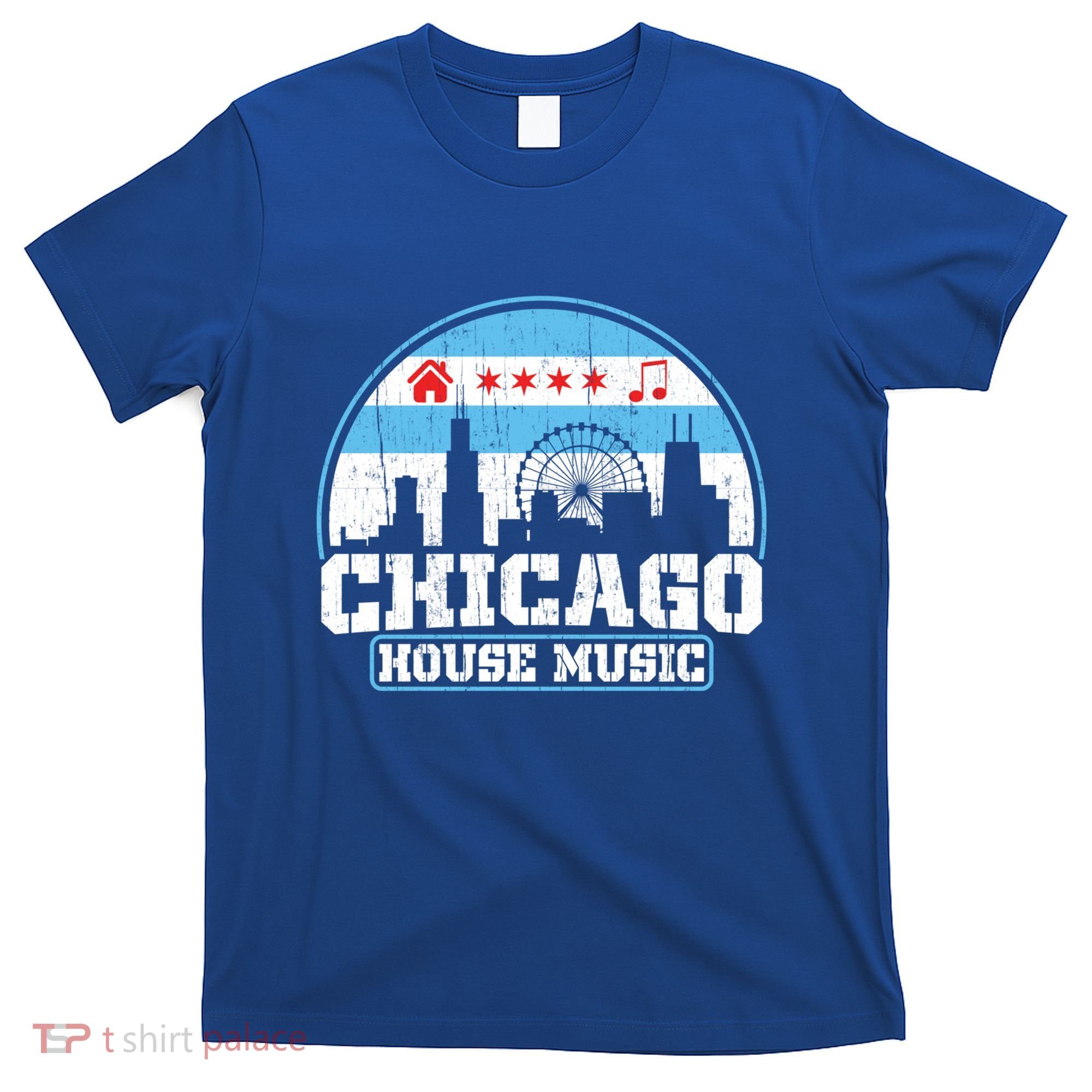 Chicago House Music Vintage Skyline Dj Gift T-Shirt