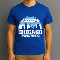Chicago House Music Vintage Skyline Dj Gift T-Shirt thumb 3