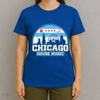 Chicago House Music Vintage Skyline Dj Gift T-Shirt thumb 4