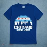Chicago House Music Vintage Skyline Dj Gift T-Shirt thumb 5