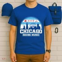 Chicago House Music Vintage Skyline Dj Gift T-Shirt thumb 6