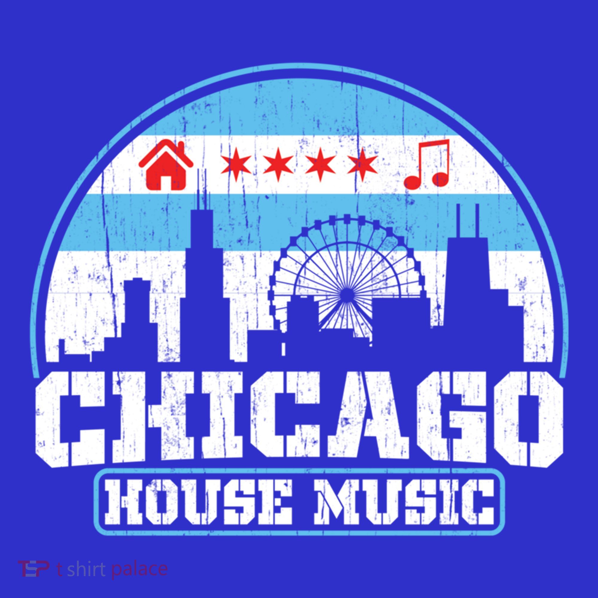 Chicago House Music Vintage Skyline Dj Gift T-Shirt