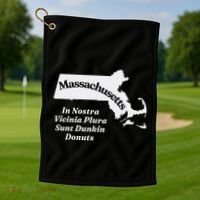 Click Hole Massachusetts In Nostra Vicinia Plura Sunt Dunkin Donuts Golf Towel thumb 1