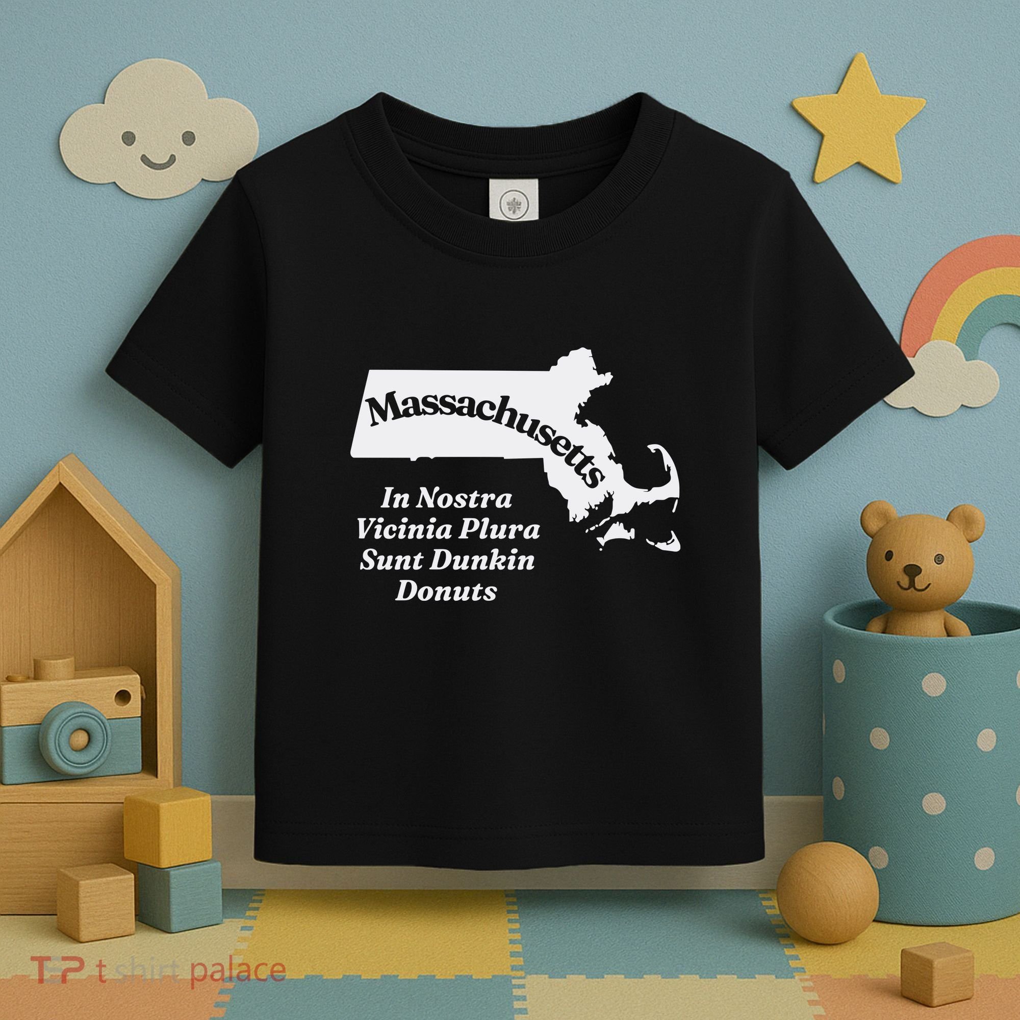 Click Hole Massachusetts In Nostra Vicinia Plura Sunt Dunkin Donuts Toddler T-Shirt