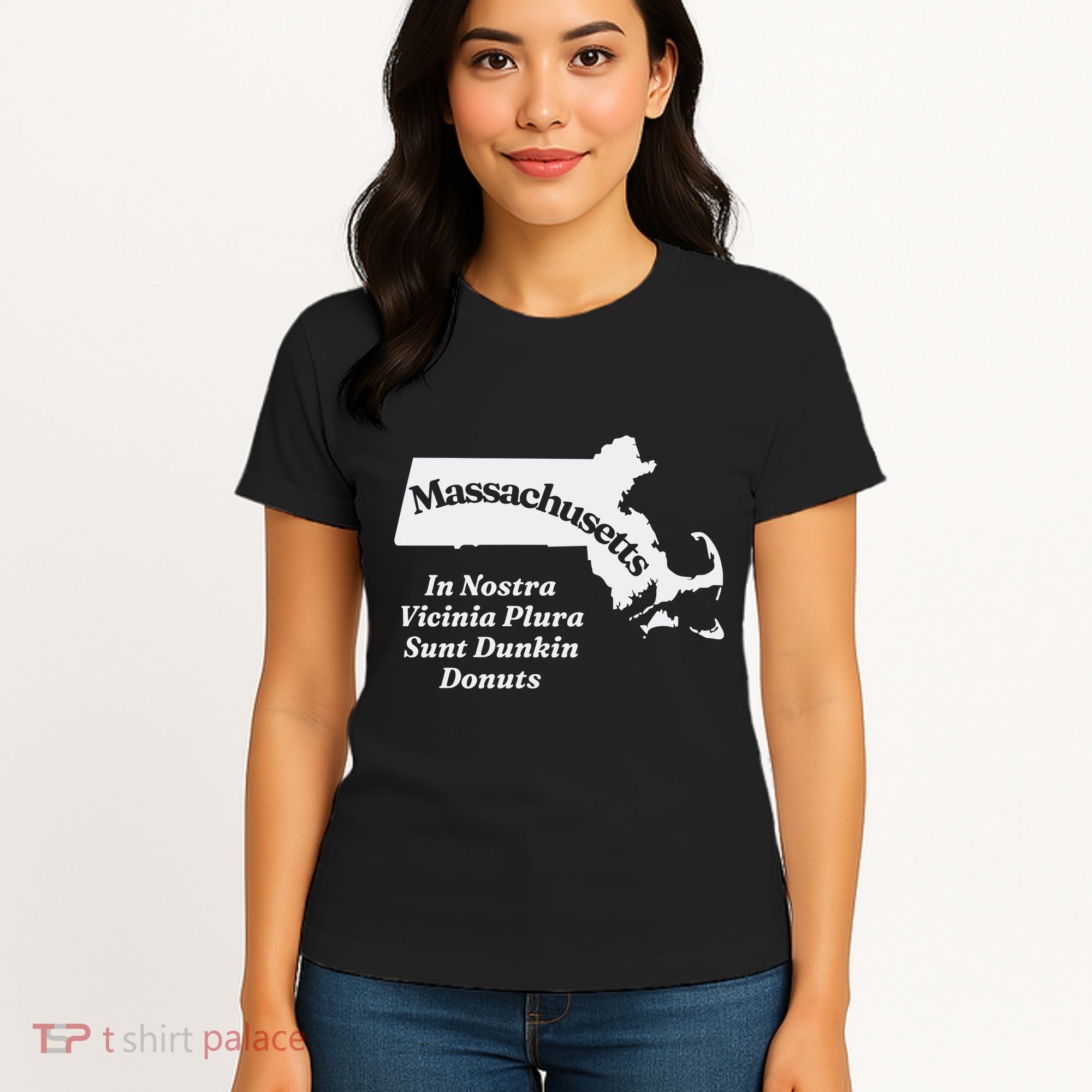 Click Hole Massachusetts In Nostra Vicinia Plura Sunt Dunkin Donuts Women's T-Shirt