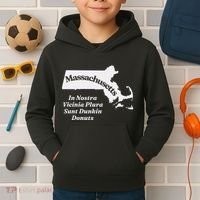 Click Hole Massachusetts In Nostra Vicinia Plura Sunt Dunkin Donuts Kids Hoodie thumb 2