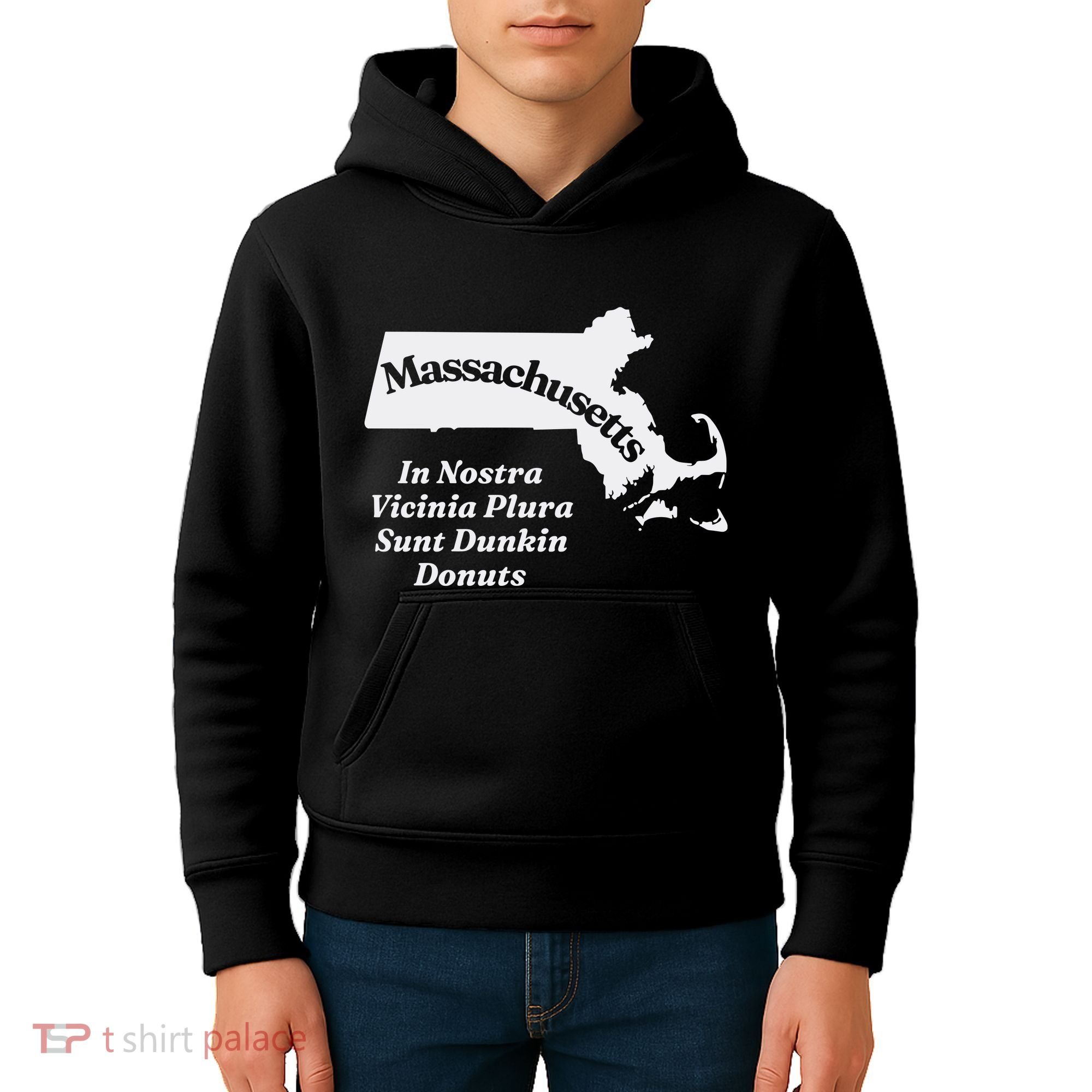 Click Hole Massachusetts In Nostra Vicinia Plura Sunt Dunkin Donuts Kids Hoodie