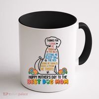 Cute Happy Mother's Day Best Dog Mom Coffee Mug thumb 1