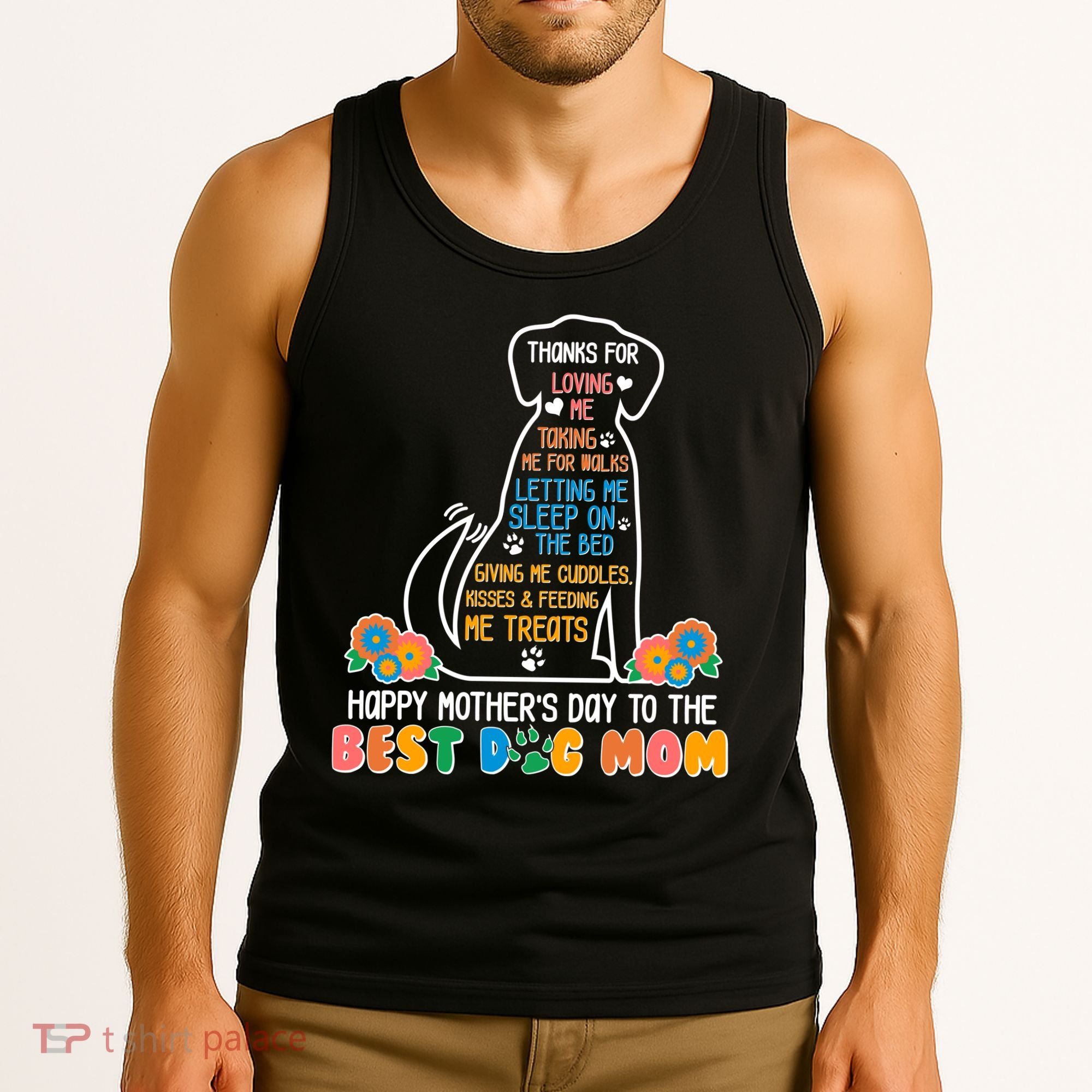 Cute Happy Mother's Day Best Dog Mom Tank Top