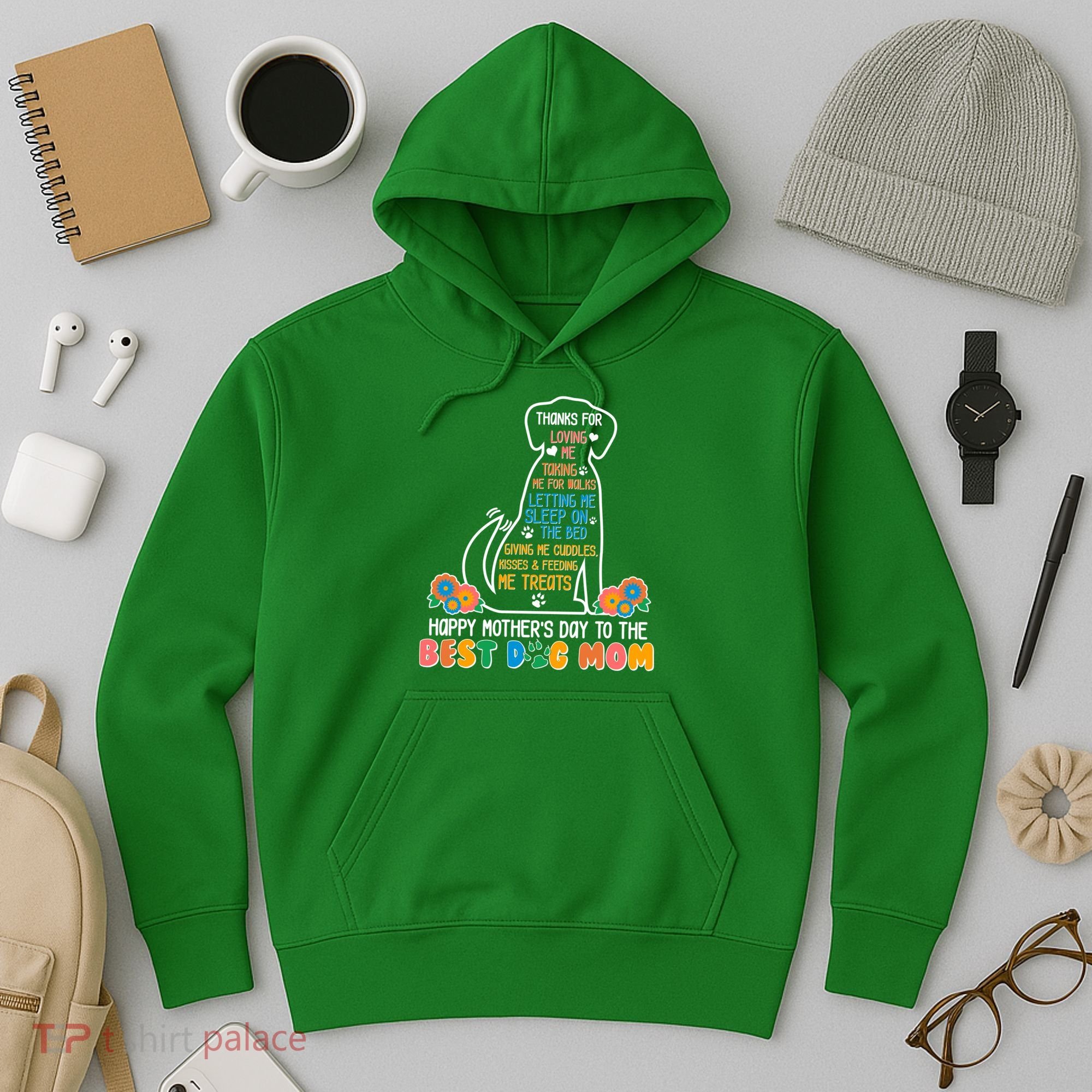 Cute Happy Mother's Day Best Dog Mom Hoodie