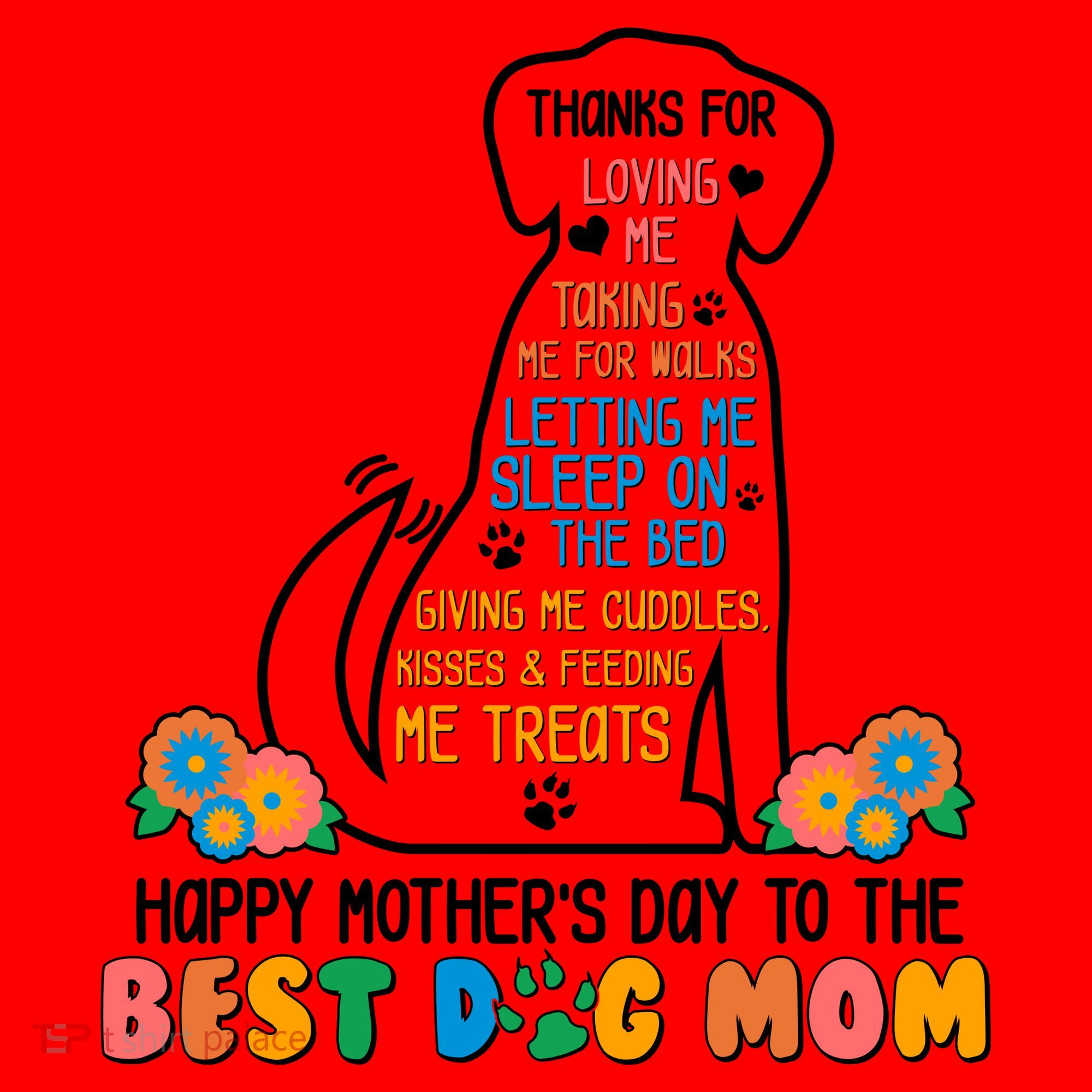 Cute Happy Mother's Day Best Dog Mom Santa Hat