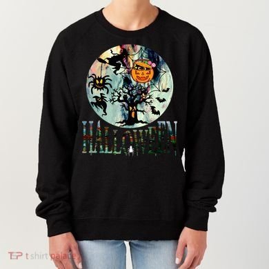Creepy Halloween Moon Spider Pumpkin Witch Ghost Women's Sweatshirt
