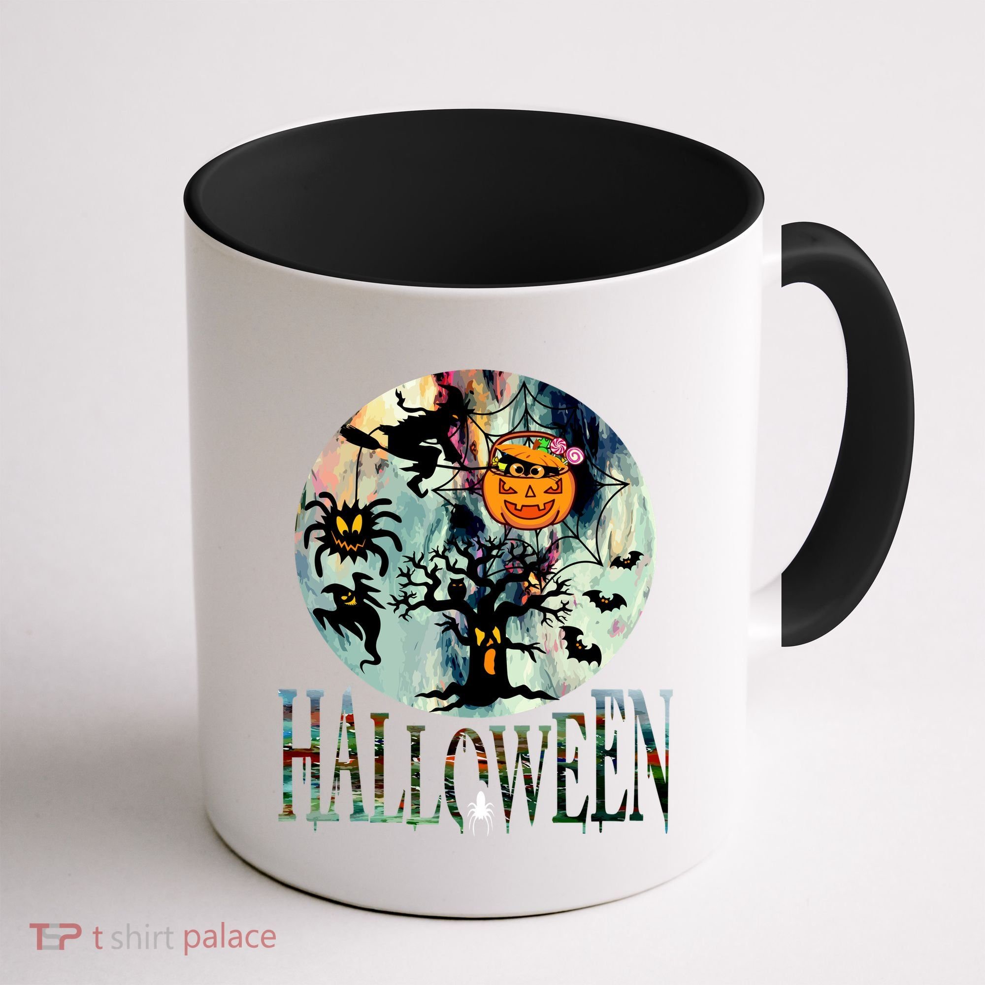 Creepy Halloween Moon Spider Pumpkin Witch Ghost Coffee Mug