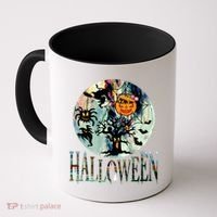 Creepy Halloween Moon Spider Pumpkin Witch Ghost Coffee Mug thumb 0