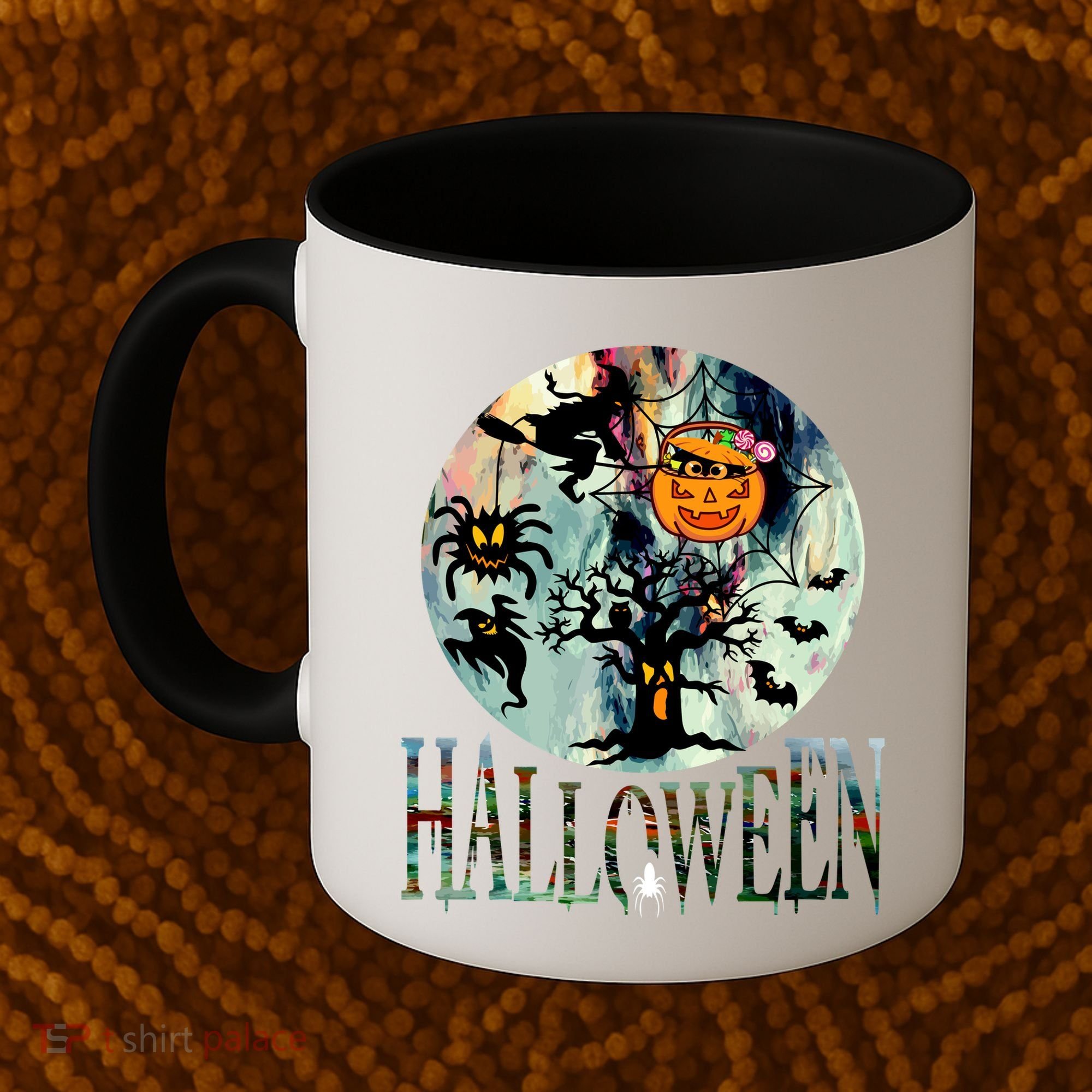 Creepy Halloween Moon Spider Pumpkin Witch Ghost Coffee Mug