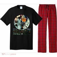 Creepy Halloween Moon Spider Pumpkin Witch Ghost Pajama Set thumb 0