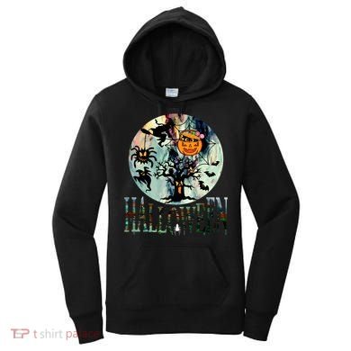 Creepy Halloween Moon Spider Pumpkin Witch Ghost Women's Hoodie