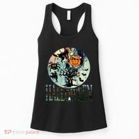 Creepy Halloween Moon Spider Pumpkin Witch Ghost Women's Tank Top thumb 0