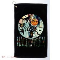 Creepy Halloween Moon Spider Pumpkin Witch Ghost Golf Towel thumb 0