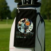 Creepy Halloween Moon Spider Pumpkin Witch Ghost Golf Towel thumb 2