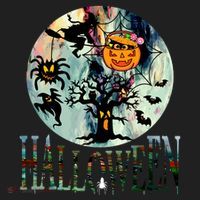 Creepy Halloween Moon Spider Pumpkin Witch Ghost Golf Towel thumb 3