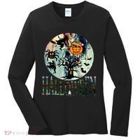 Creepy Halloween Moon Spider Pumpkin Witch Ghost Women's Long Sleeve Shirt thumb 0