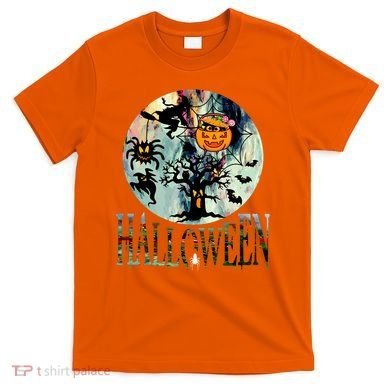 Creepy Halloween Moon Spider Pumpkin Witch Ghost T-Shirt
