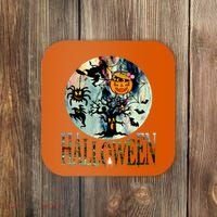 Creepy Halloween Moon Spider Pumpkin Witch Ghost Coaster thumb 0